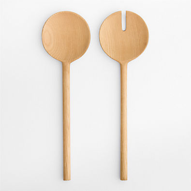 View Carson Ash Wood Salad Servers, Set of 2 details