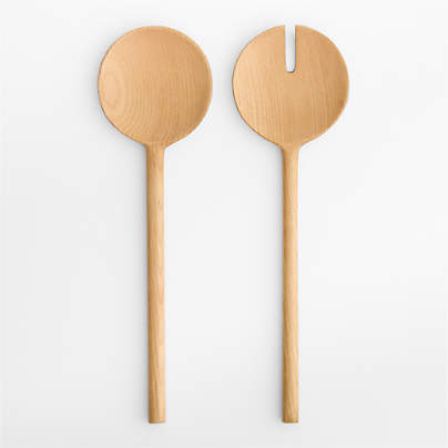 Carson Ash Wood Salad Servers, Set of 2