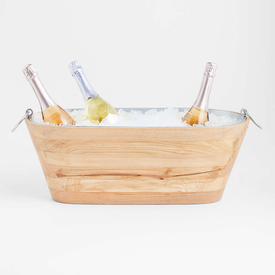 Carson Ash Wood Beverage Tub + Reviews | Crate & Barrel