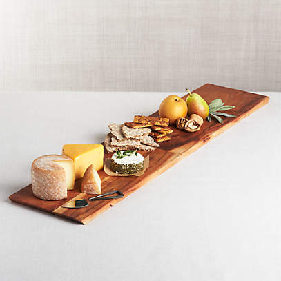 36 Acacia Wooden Cheese Serving Board with Handles - Extra Long