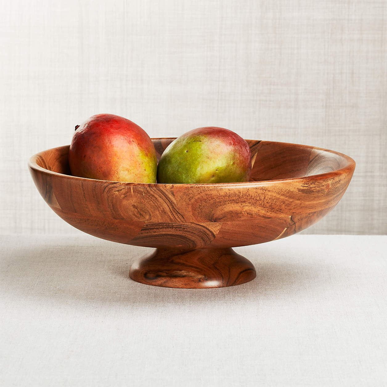 Carson Acacia Footed Fruit Bowl + Reviews Crate & Barrel