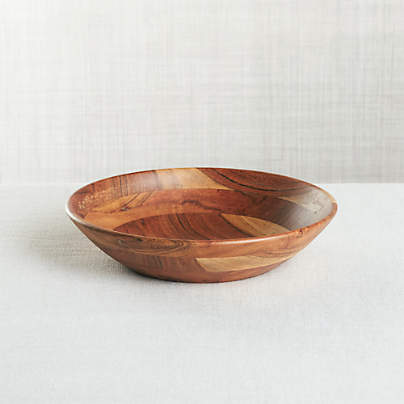 Carson Acacia Footed Fruit Bowl + Reviews | Crate & Barrel