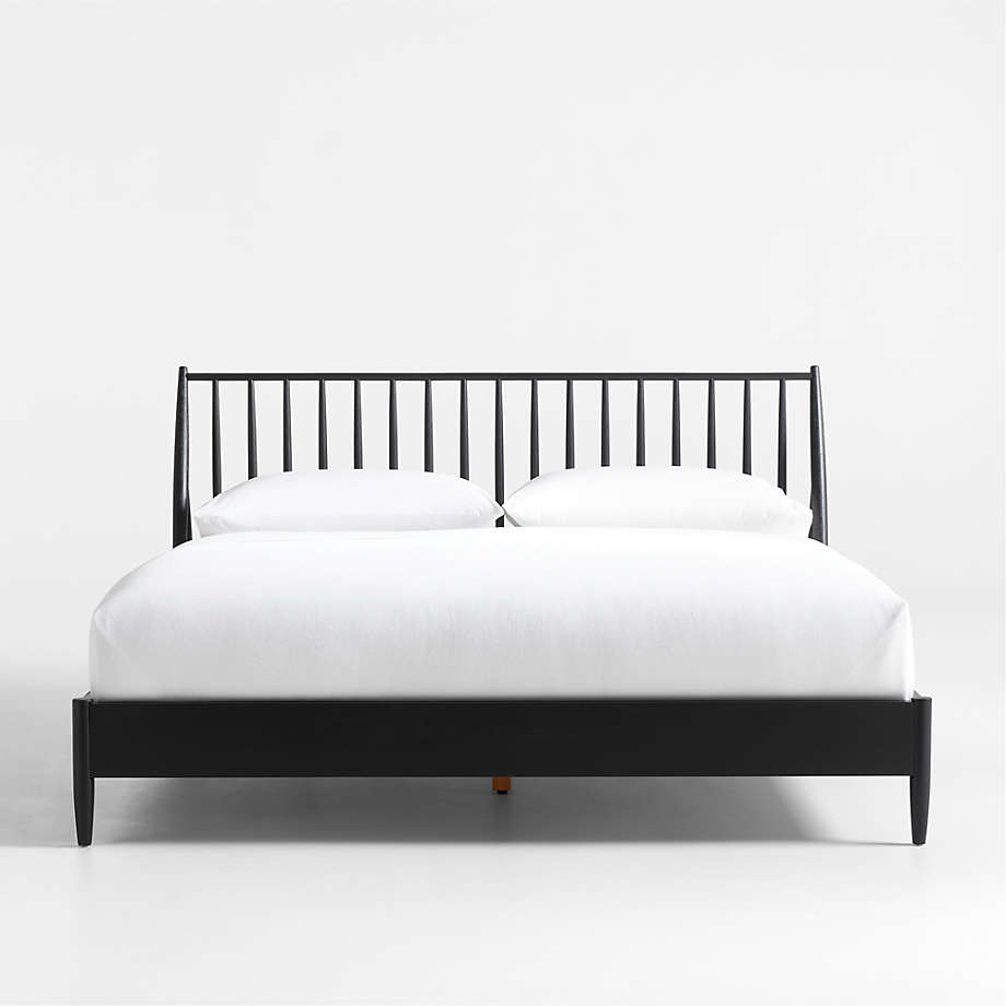 Carson Ebonized Wood Spindle King Bed Crate & Barrel