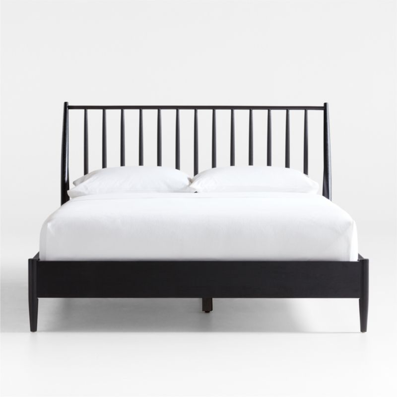 Carson Ebonized Wood Spindle Queen Bed | Crate & Barrel