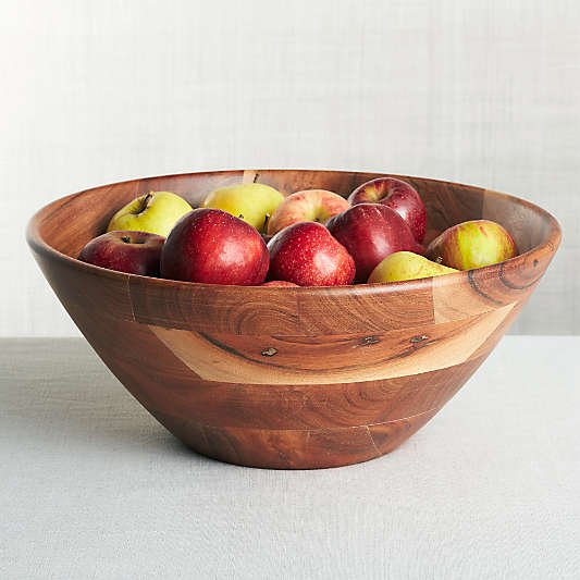 Carson 14.75" Acacia Wood Salad Serving Bowl