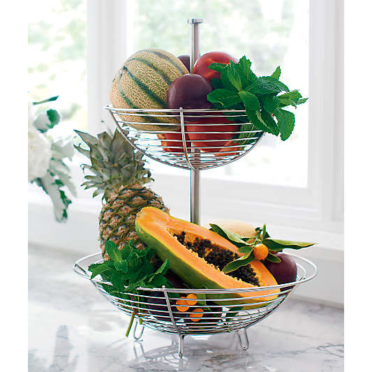 Carter Stainless 2-Tier Fruit Basket