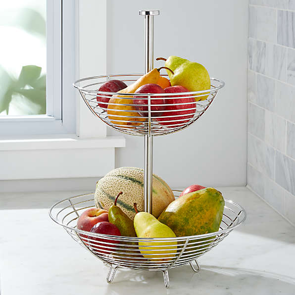 Fruit Baskets Bowls Tiered Steel More Crate And Barrel