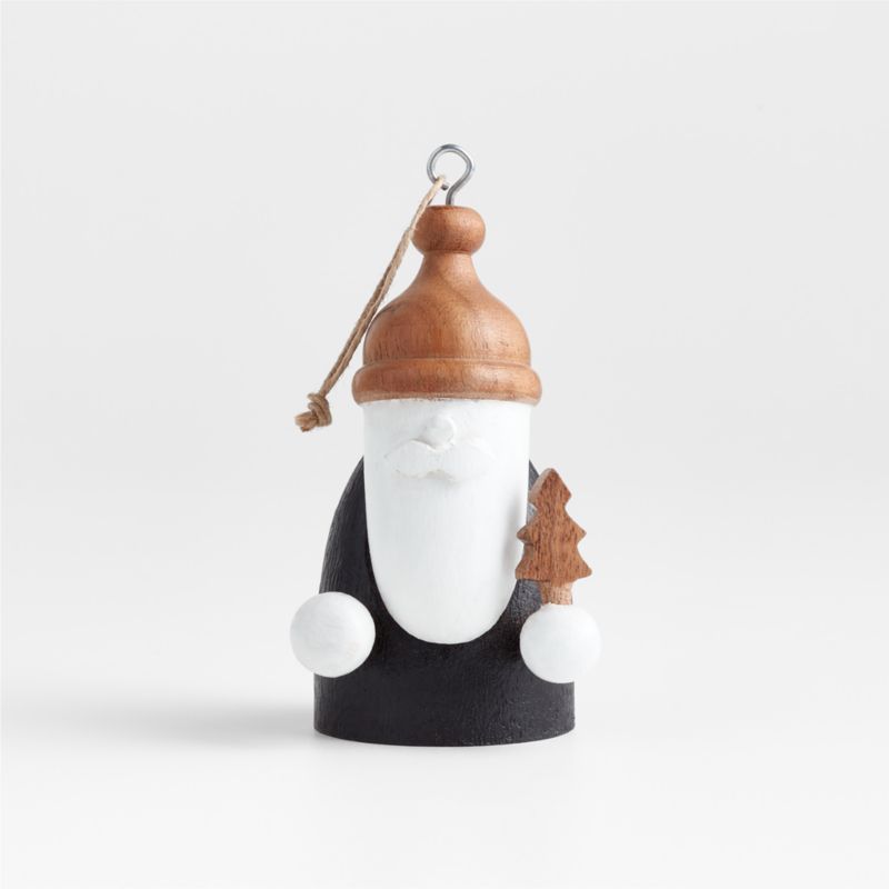 Carved Wood Santa Christmas Tree Ornament - image 0 of 3