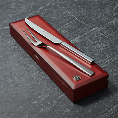 View Wusthof ® Stainless Steel Carving Set in Rosewood Box details