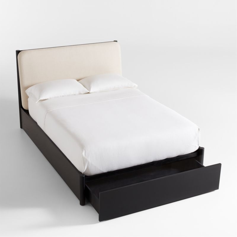 Casa Black Oak Wood King Storage Bed with Outlet - image 9 of 12