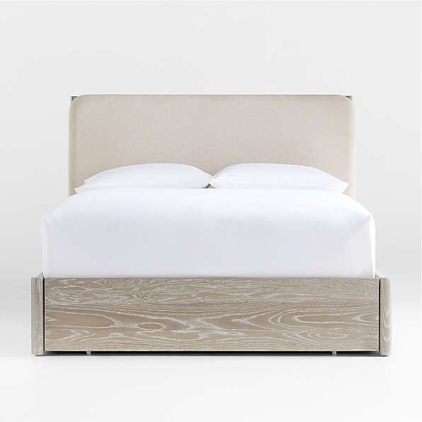 Storage Beds Crate And Barrel, White Queen Bed Frame With Storage And Headboard