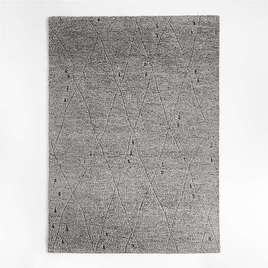 Casablanca Wool Moroccan Dark Grey Area Rug 12'x15'