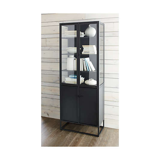 Casement Black Tall Storage Cabinet