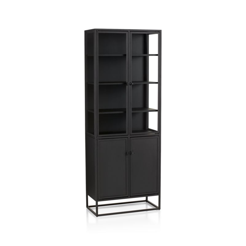 Casement Black Tall Storage Cabinet