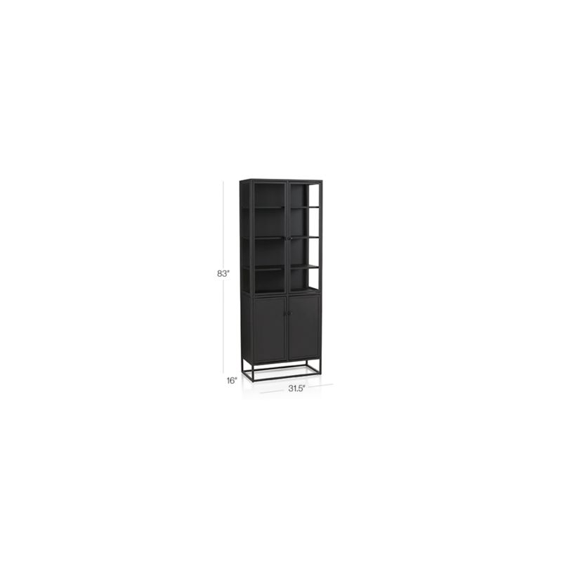 Casement Black Tall Storage Cabinet