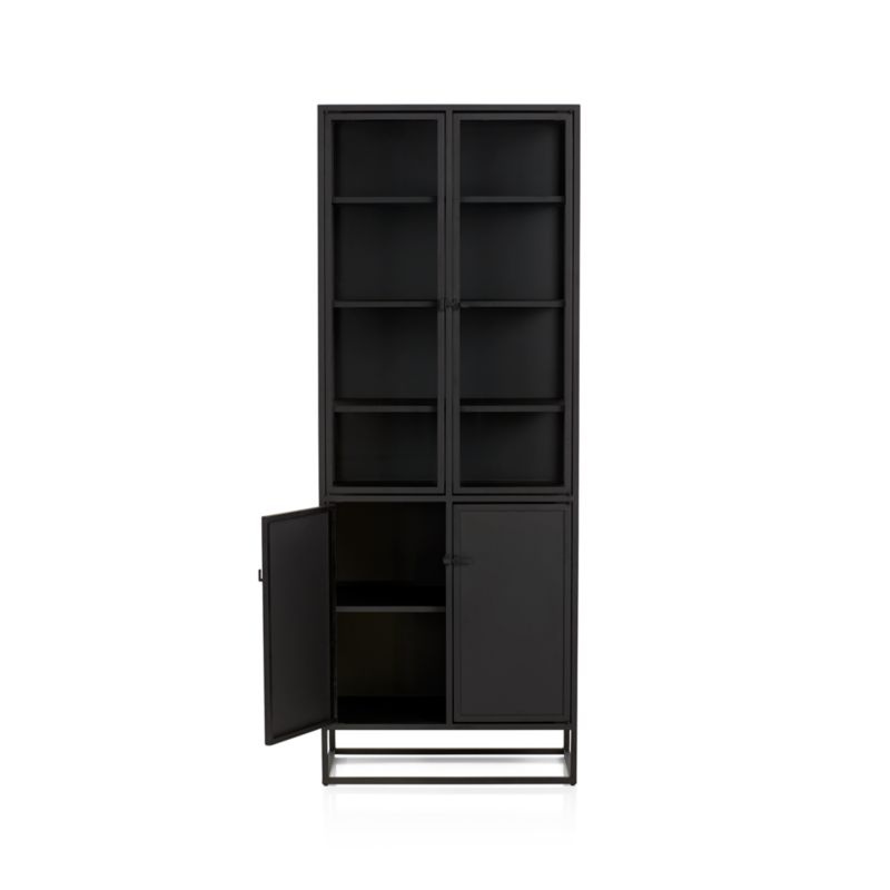 Casement Black Tall Storage Cabinet