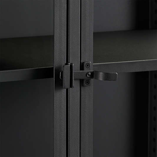 Casement Black Tall Storage Cabinet