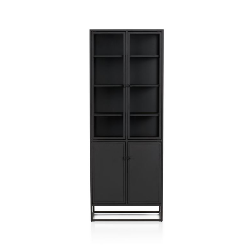 Casement Black Tall Storage Cabinet