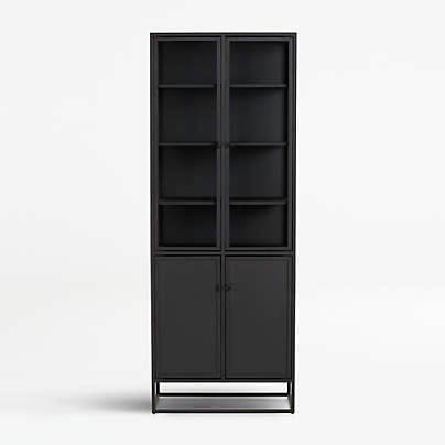 Casement Black Tall Storage Cabinet