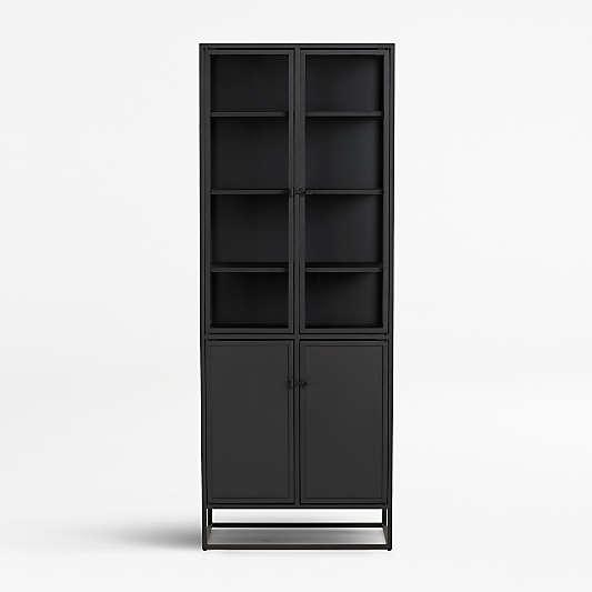 Casement Black Tall Storage Cabinet