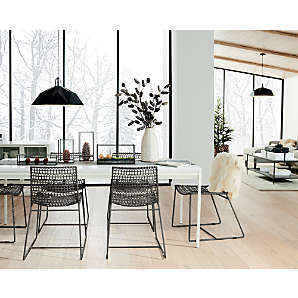 Crate and barrel store black dining chairs