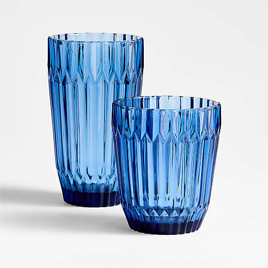 Archie Blue 12.5-oz. Double Old-Fashioned Glass