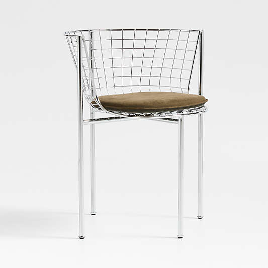 Cassano Metal Dining Chair with Leather Cushion
