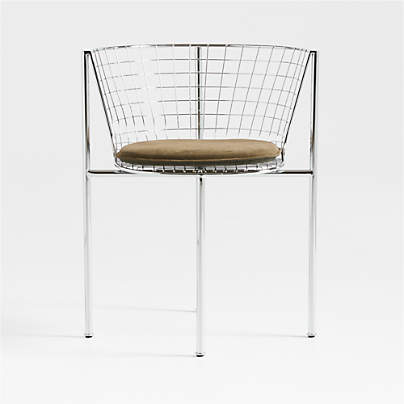 Cassano Metal Dining Chair with Leather Cushion