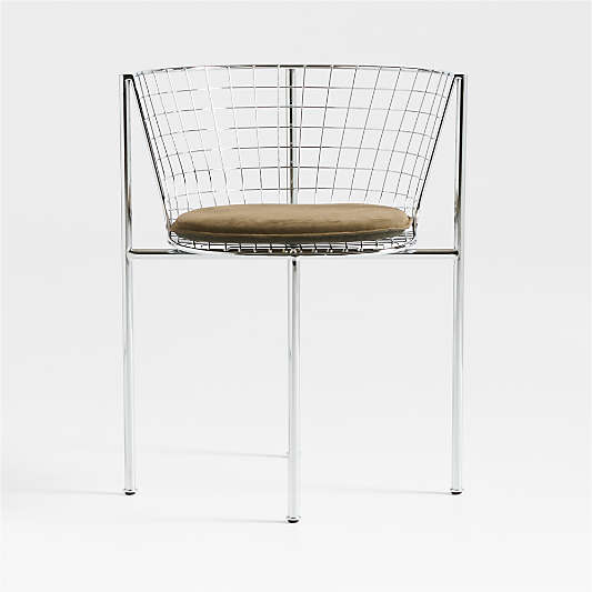 Cassano Metal Dining Chair with Leather Cushion