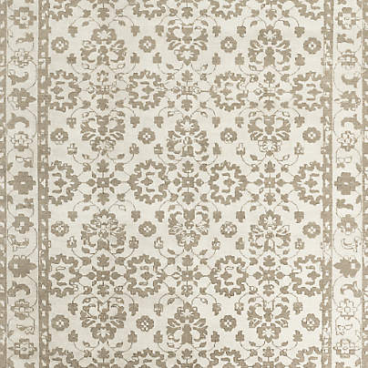 Cassis Wool Floral Ivory Handknotted Area Rug 9'x12'