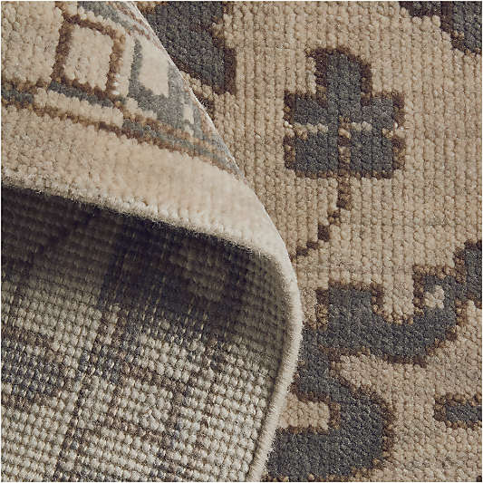 Cassis Wool Blue Handknotted Rug Swatch 12"x18"