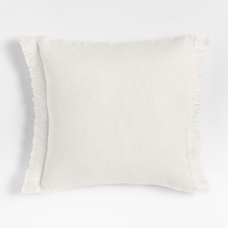 Viewing product image Casual Textured Fringe 23"x23" Arctic Ivory Throw Pillow with Feather Insert - image 1 of 7