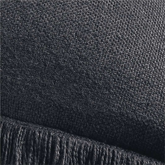 Casual Textured Fringe 23"x23" Deep Indigo Throw Pillow with Down-Alternative Insert