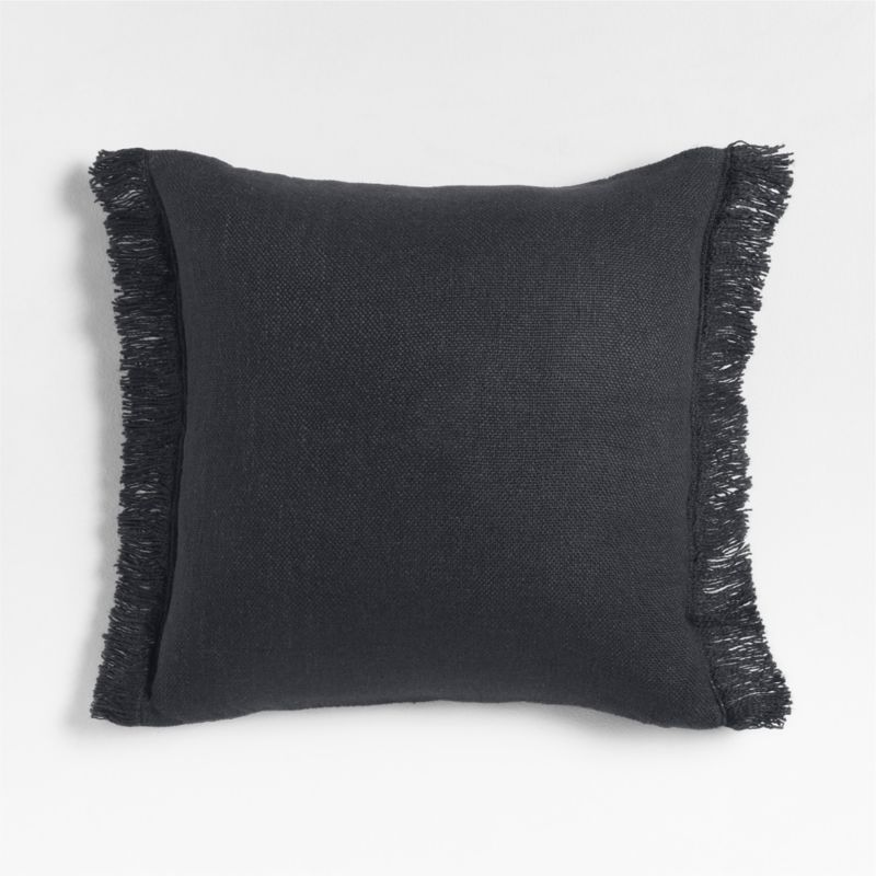 Casual Textured Fringe 23"x23" Deep Indigo Throw Pillow with Down-Alternative Insert - image 0 of 7