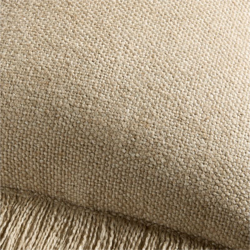 Casual Textured Fringe 24"x16" Flax Taupe Throw Pillow Cover - image 4 of 7