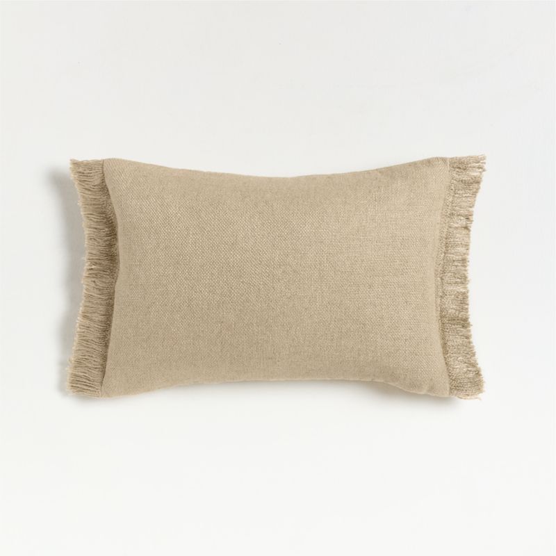 Casual Textured Fringe 24"x16" Flax Taupe Throw Pillow Cover - image 0 of 7