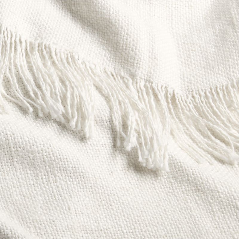 Casual Textured Fringe 70"x55" Arctic Ivory Throw Blanket - image 2 of 6