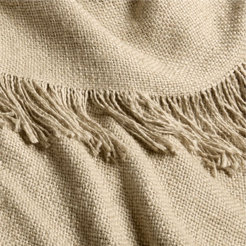 Casual Textured Fringe 70"x55" Flax Taupe Throw Blanket - image 3 of 6