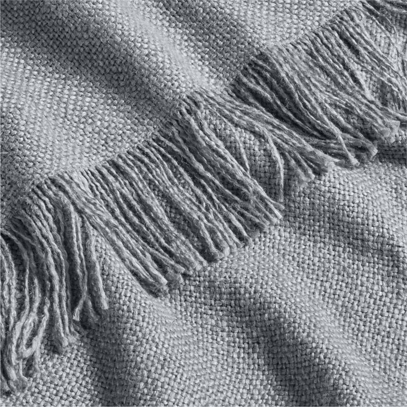 Casual Textured Fringe 70"x55" Smoke Blue Throw Blanket - image 2 of 5