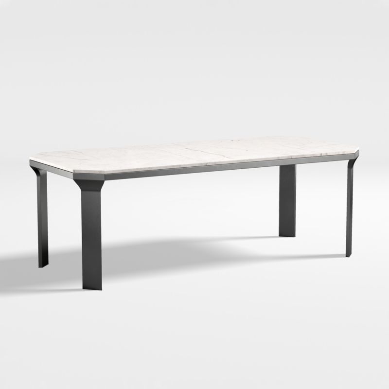 Catalyst 83" White Marble Dining Table with Black Base