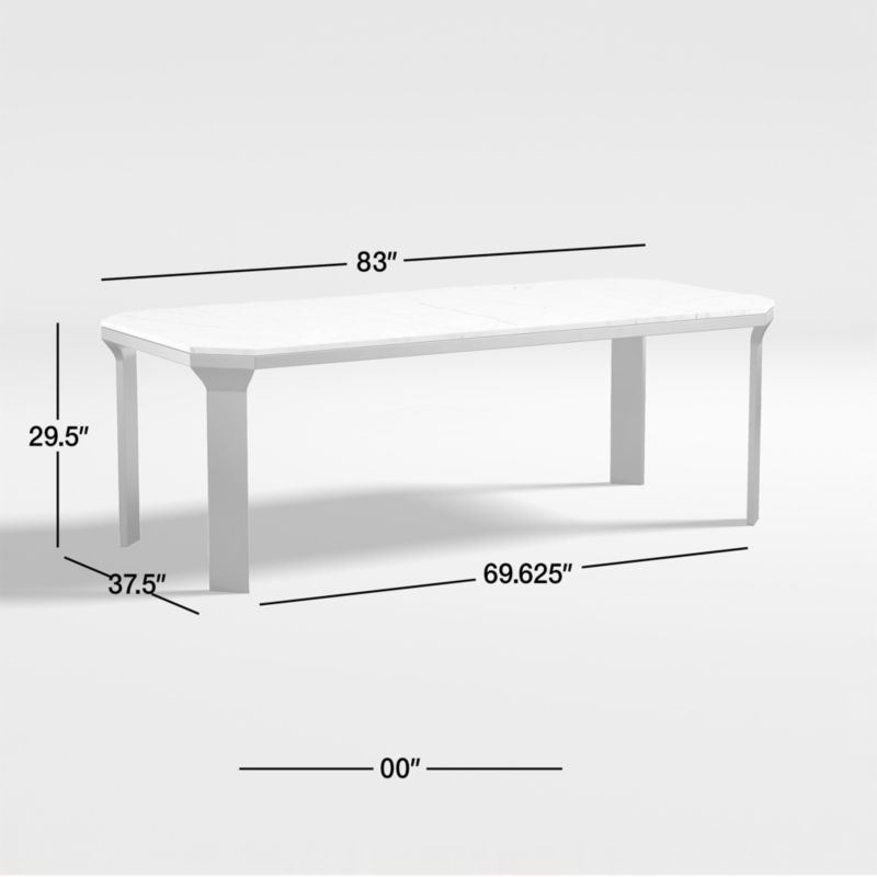 Catalyst 83" White Marble Dining Table with Black Base