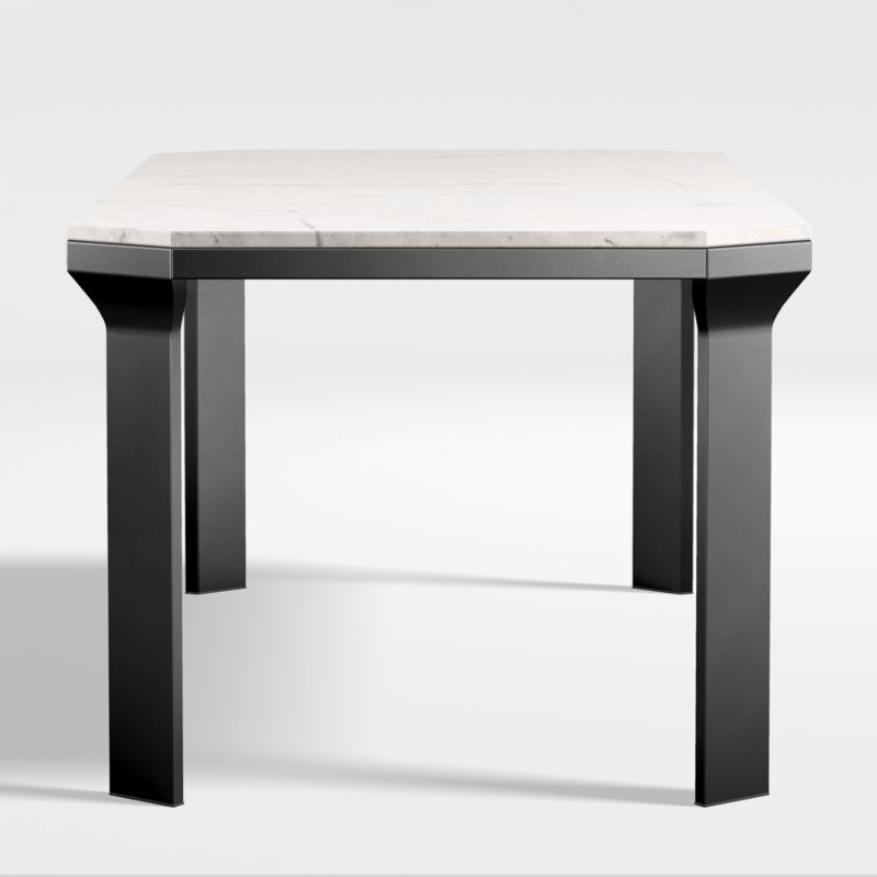 Catalyst 83" White Marble Dining Table with Black Base