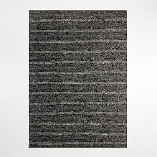 Catania Performance Handwoven Black Indoor/Outdoor Area Rug 6'x9'