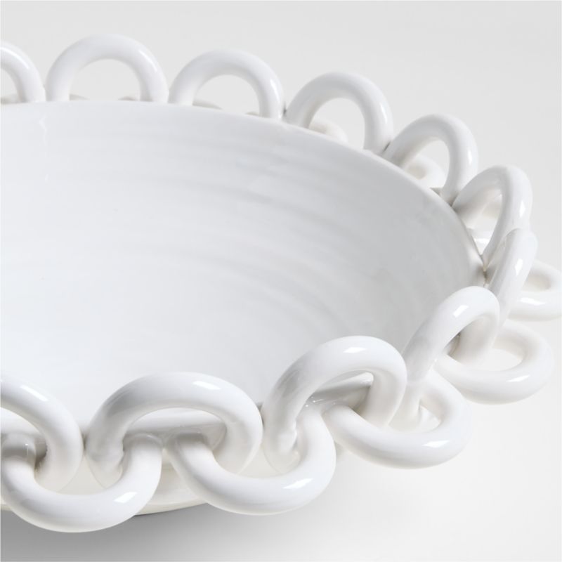 Catena White Ceramic Chain Centerpiece Bowl - image 2 of 3