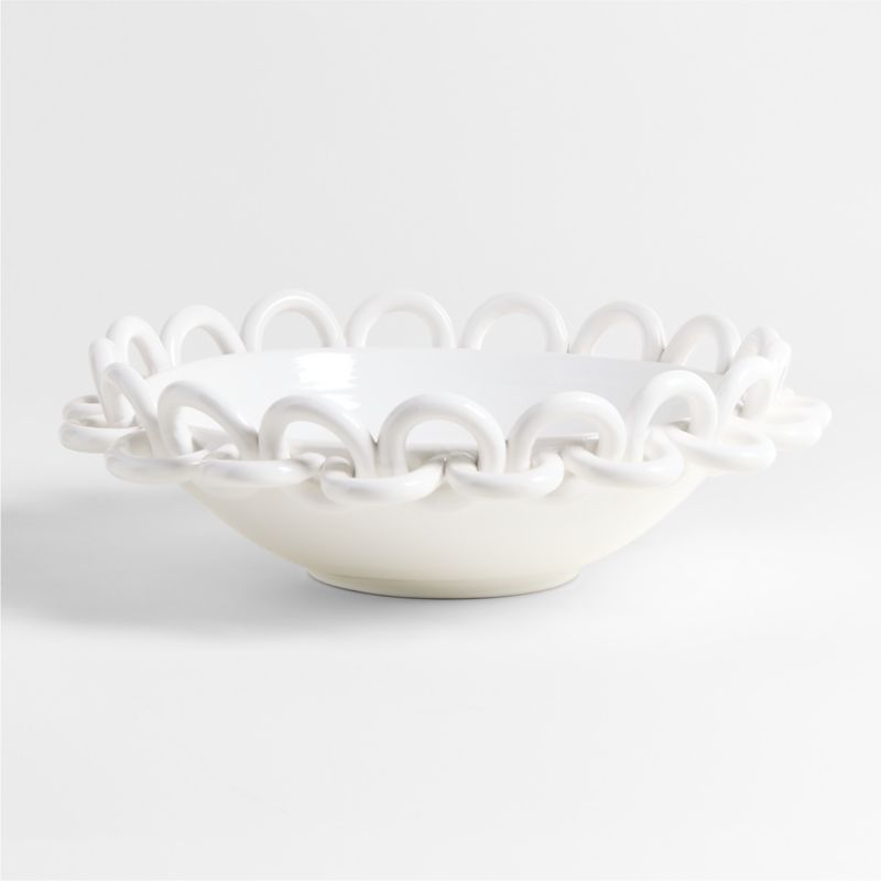 Catena White Ceramic Chain Centerpiece Bowl - image 1 of 3