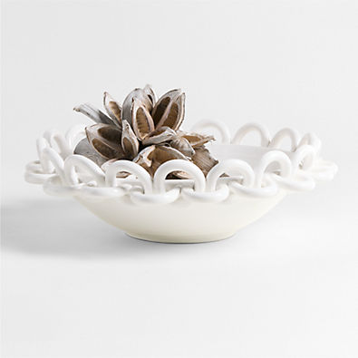View Catena White Ceramic Chain Centerpiece Bowl details