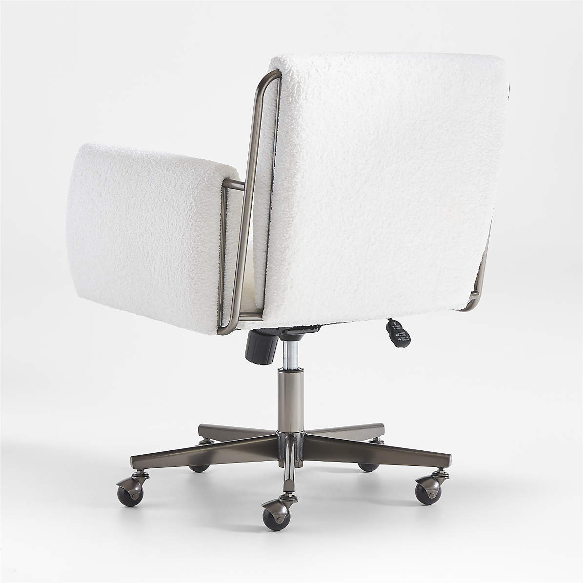 Caterina White Boucle Upholstered Office Chair with Dark Pewter Base +  Reviews | Crate & Barrel