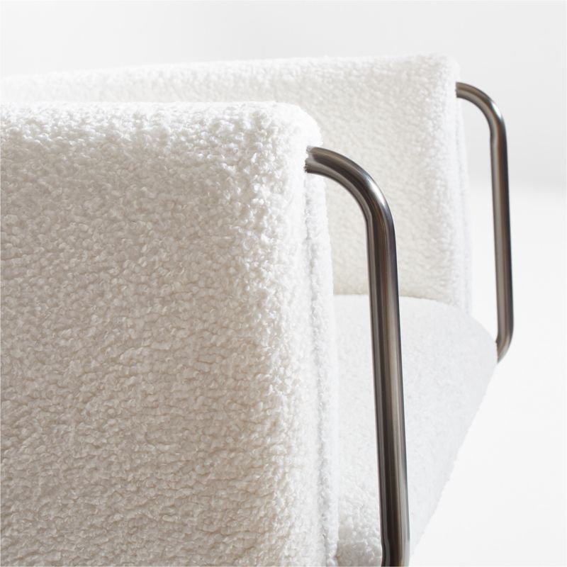 Caterina White Boucle Upholstered Office Chair with Dark Pewter Base - image 5 of 7