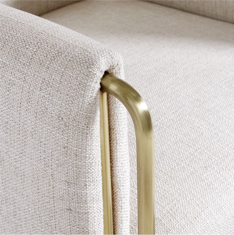 Caterina Natural Upholstered Office Chair with Brass Base - image 5 of 9