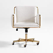 Imogen Ivory Upholstered Office Chair with Casters